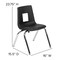 Flash Furniture Round 47.5 W, 48 L, 25 H, Chrome, Laminate, Particleboard, Plastic, Steel, Grey XU-GRP-14CH-A48-HCIRC-GY-T-P-CAS-GG - alternate 6
